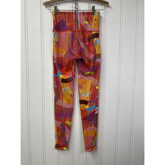 WITH Peloton X Monica Ahanonu High Waist Ankle Leggings in Red Multi Size Small - Picture 10 of 12